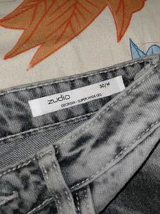 Grey Wide Leg Jeans