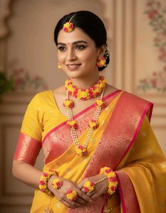 Flower Jewellery Set For Haldi