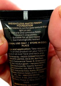 New FACESCANADA Weightless Matte Finish Foundation