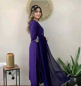 🚫 Free delivery Elegant Purple Kurta Set