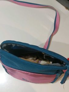 Wildcraft Pink &amp; Blue Sling Bag