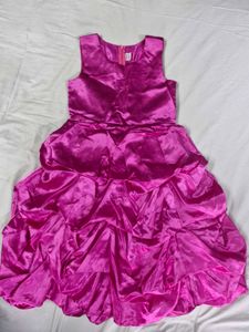 Vibrant Pink Ruffled Party Dress