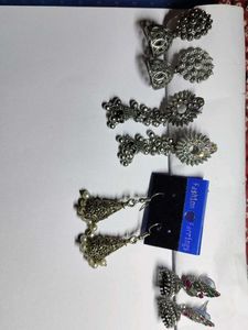 Oxidised Silver Traditional Jhumka & Chandbali Ear