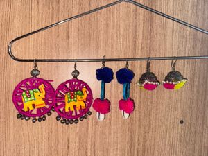 3 Pairs Boho Ethnic Earrings Set