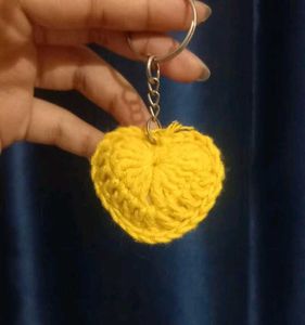 cute yellow heart keychain for kids