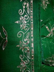 Green Embroidered Saree