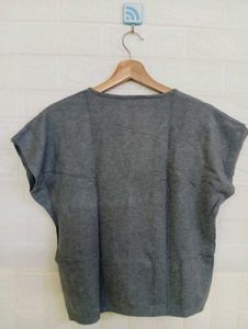 Gray Button-Down Top