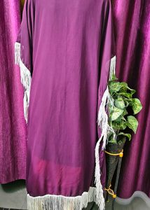 Elegant Purple Embellished Kaftan Gown