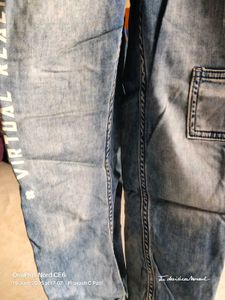 7-8 Yrs, 22" Waist Kids Blue Denim Cargo Joggers