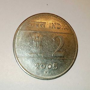 2 Rupee Cross Coin For Collection