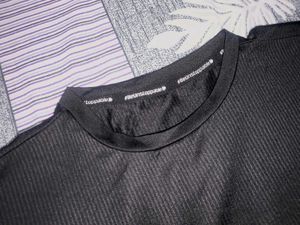 Black Ribbed Sleeveless Top
