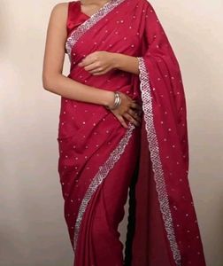 trending space silk Pink Saree