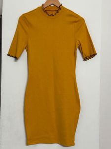 Mustard Yellow Bodycon Mini Dress