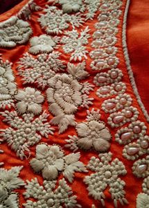 Embroidered Orange Ethnic Vest