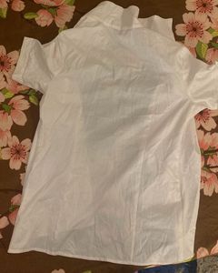 Classic White Short Sleeve Button-Up Shirt