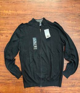 Men's Black Zip-Up Sweater