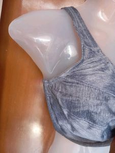 Comfortable Grey Bra - Front &amp; Back View