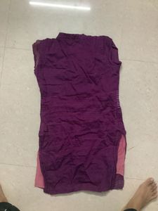 Elegant Purple Kurta with Intricate White Embroide