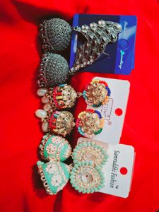 Assorted Jhumka Earrings Set