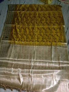 Yellow Floral Saree Material