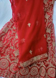 Stunning Red Embroidered Lehenga Choli