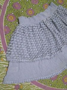Light Blue Textured Skirt