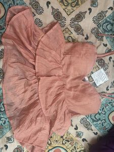 Chic Ruffled Peach Top