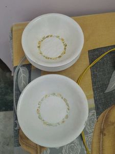 Set of 10White Floral Bowls