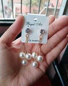 Regal Art Cubic Zirconia Pearl Drop Earrings
