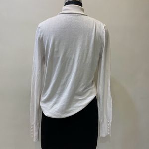 White Turtle Neck Top