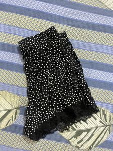 Black Polka Dot Shorts with Lace Trim
