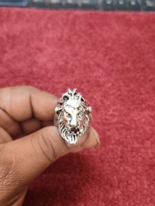 Sterling Silver Lion Head Ring