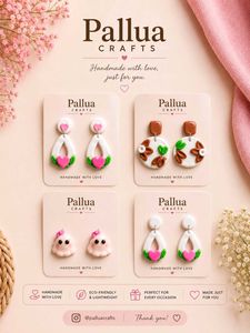 3 Handmade Polymer Clay Earrings