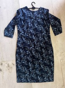 Blue Floral Print Kurta