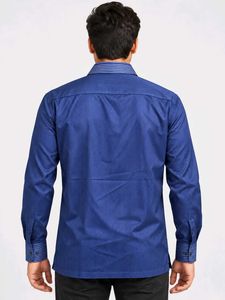 Men's Blue Striped Collar Shirt