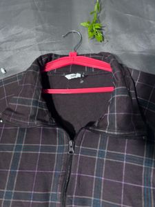 Plaid Zip-Up Jacket