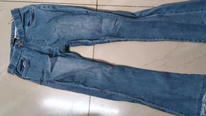 Blue Flared Denim Jeans