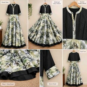 Elegant Printed Anarkali Gown
