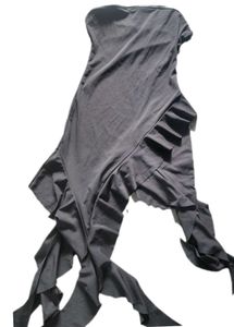 Chic Black Ruffle Slit Maxi Dress