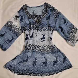 Y2k Vintage Forest Fairy Chatpati Sheer Kurti Top