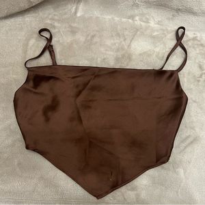 H&amp;M Brown Satin Irregular Top⭐️