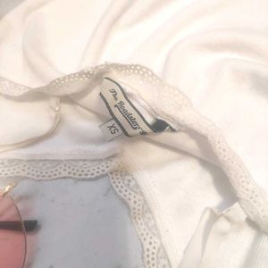 White Lace Trim Cami Top