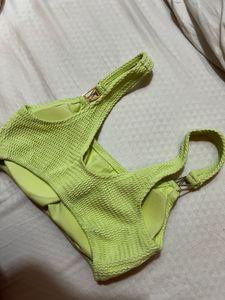 VS Lime Green Textured Bikini Top