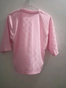 Pink Textured Long Sleeve Top