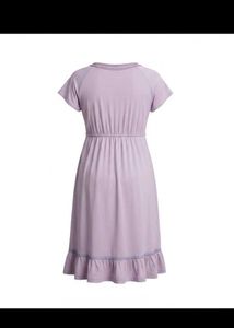 Purple V-Neck cute dress