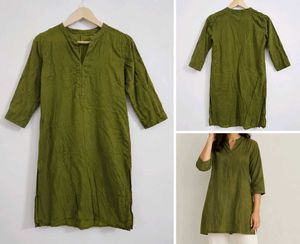 Green Cotton Kurta