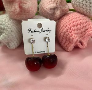 Elegant Cherry Drop Earrings