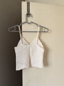 White Crochet Crop Top