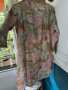 Abstract Print Button-Up cord-set with bead work