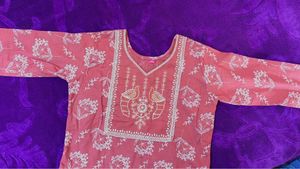 Elegant Pink Floral Kurta Set